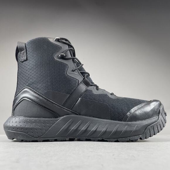 Under Armour Micro G Valsetz Mid Men 10.5 Triple Black Tactical Boots Waterproof - Picture 5 of 10